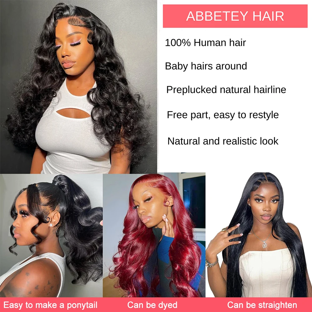 Lace Front Wig Human Hair Body Wave 180% Full Density HD Transparent Lace Frontal Wigs Human Hair Lace Front Wig For Women