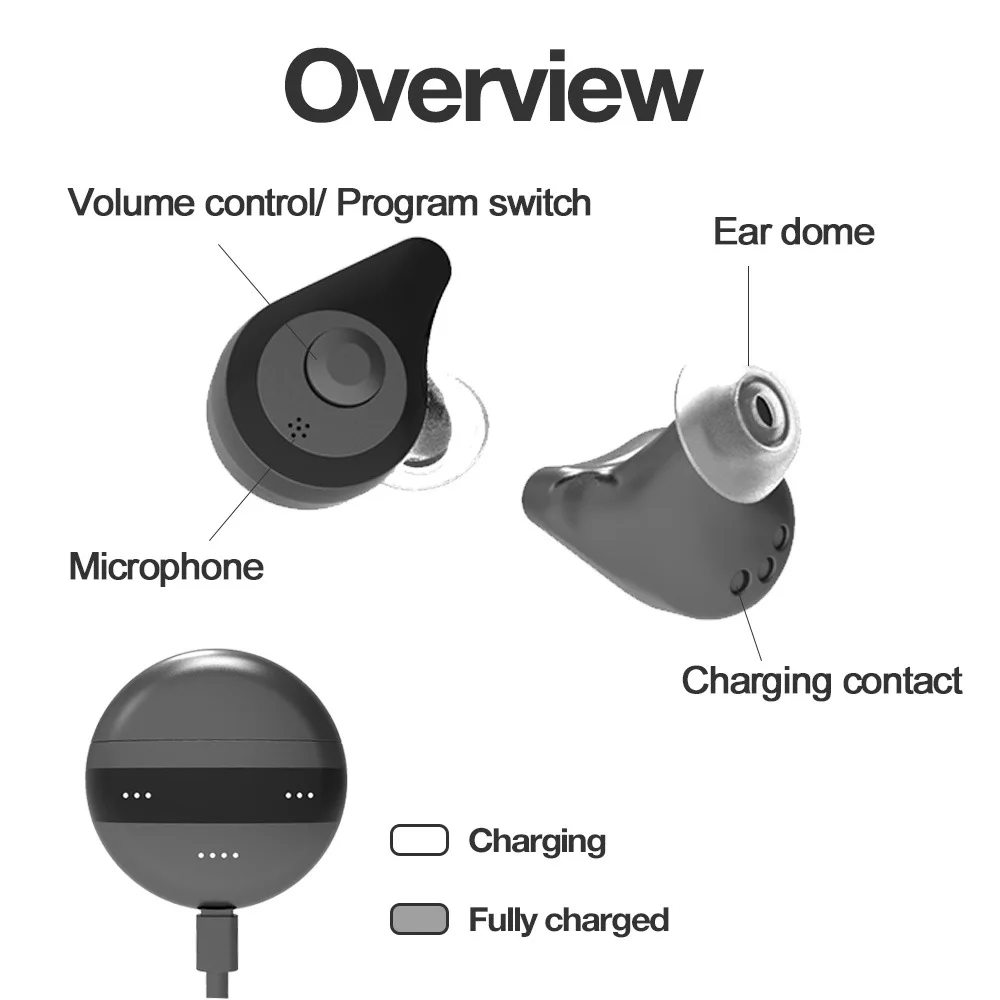 2022 Best Bluetooth Hearing Aid Rechargeable Hearing Aids for Seniors Personal Sound Amplifier Adults Hearing Assist Devices 3