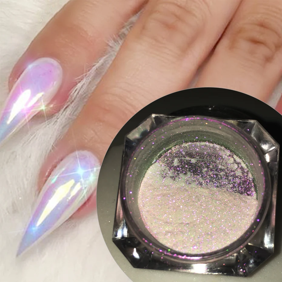 Holographic Nail Glitter Powder Rainbow Color Neon Effect Nail Art Flakes Decoration Chrome Dust Tips Manicure 0.1g For Nail Powder Nail Glitter Nail Decoration Nail Decorations Nail Flakes SA354