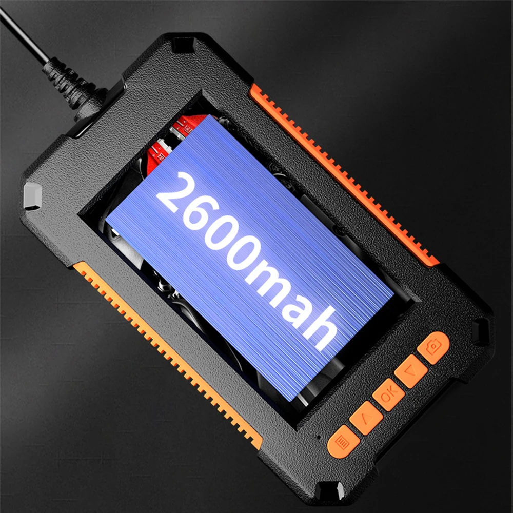 8mm 산업용 내시경 1080P HD 4.3인치 단일 렌즈 LCD 디지털 검사 카메라(자동차 하수구 검사용 8개 LED IP68 포함)