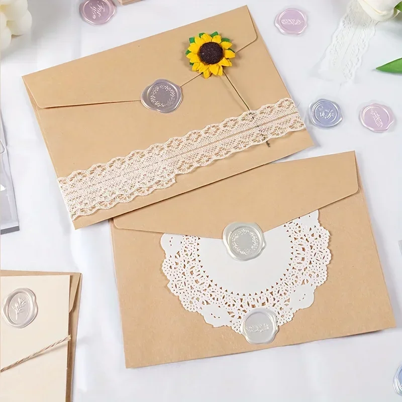 18Pcs/pack Wax Seal Stamp Sticker Multi-purpose Wax Seal Sticker for DIY Scrapbook Letter Envelope Invitation Decoration