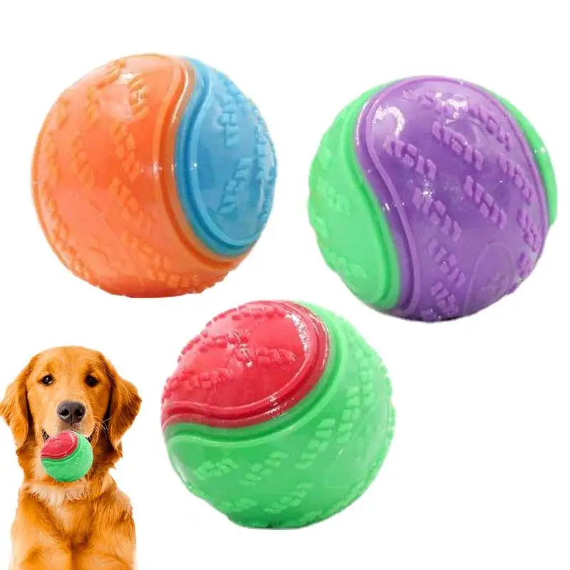 

Squeaky Dog Ball Teeth Cleaning Bite Resistant Aggressive Puppy Chew Toy Interactive Toy Training Ball Pet Playing Accessories