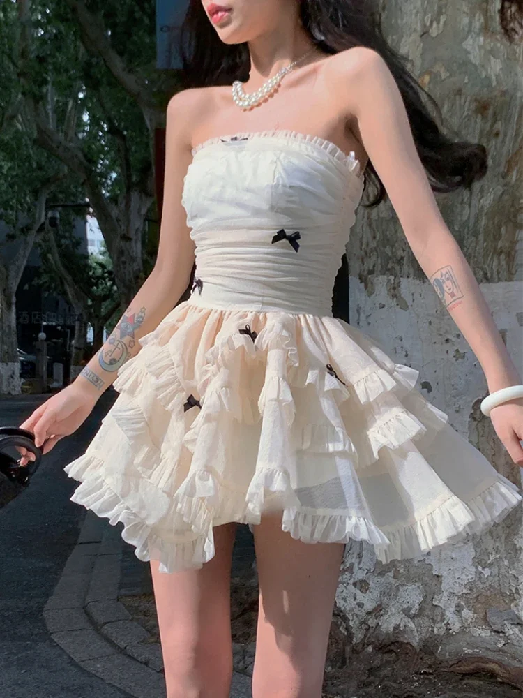 2023 Summer Even Party Black Dress Women Casual Corset Y2k