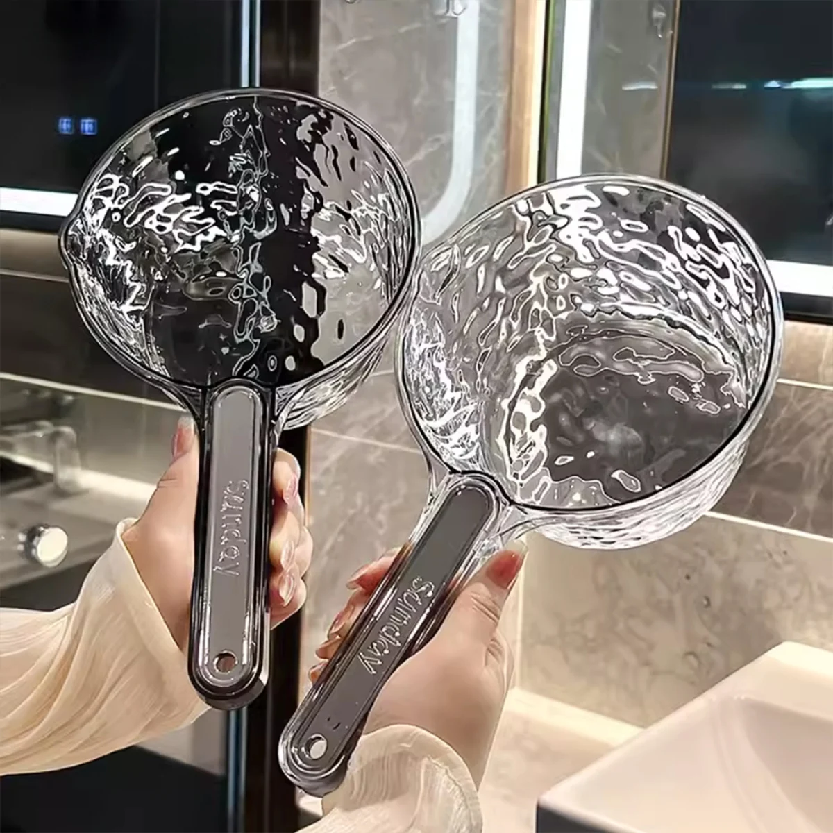 Plastic Spoon Long Handle Deep Bottom Toilet Kitchen Home Garden Washing Water