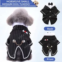 Dog Stylish Suit Bow Tie Costume – Pet Formal Clothes for Small Medium Dogs