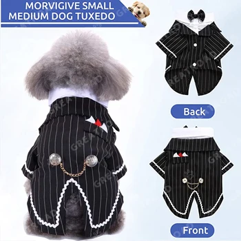 Dog Stylish Suit Bow Tie Costume Puppy Tuxedo Wedding Halloween Birthday Cosplay Shirt Pet Formal Clothes.jpg