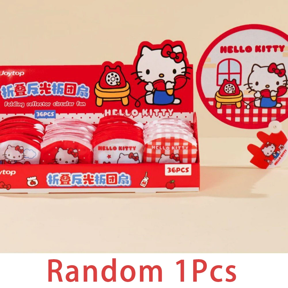Ventaglio Pieghevole Riflettente Originale Sanrio Hello Kitty, Rosa Rosso, per Estate, Spiaggia, Viaggi, Regalo per Ragazze