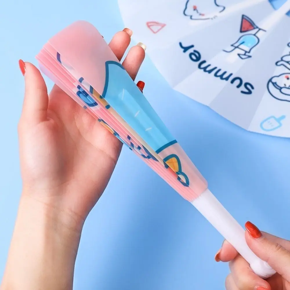 PP Cartoon Folding 7-fold Fan Portable Hand Held Fan Plastic Cartoon Folding Cute Home Decoration Gifts portable fan folding fan hand fan