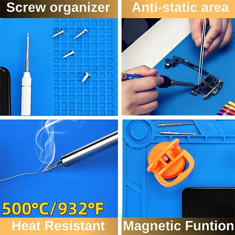 Repair pad insulation heat-resistant soldering station silicon soldering mat work pad desk platform for BGA station