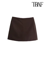 High Waist Solid Skort for Women Fashion Side Zipper Female Shorts Skirts Mujer - Image 4