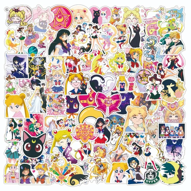 Sailor Moon Stickers Notebooks | Sticker Laptop Sailor Moon - 100pcs Sticker  - Aliexpress