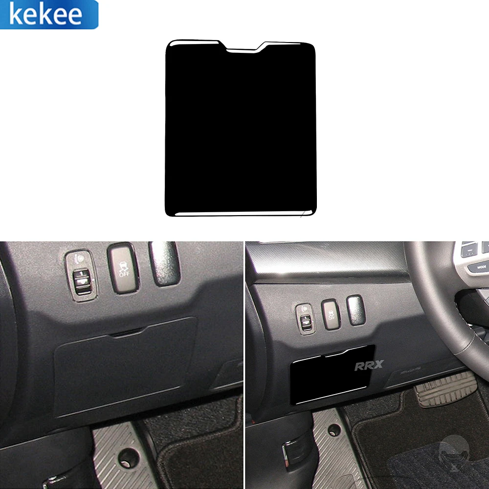 

For Mitsubishi Lancer EVO X MR 2008-2015 Piano Black Car Decoration Accessories Interior Driver Storage Box Trim Sticker