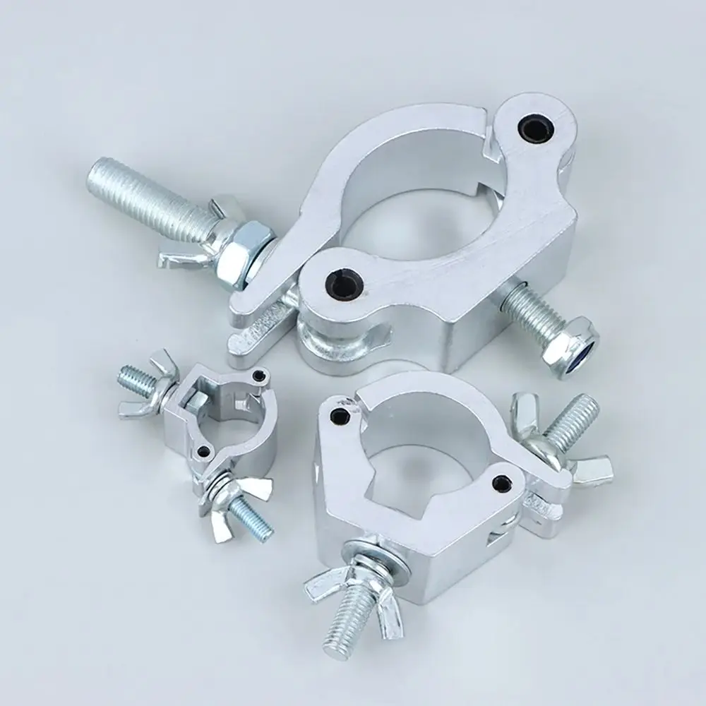 1Pc Aluminum Alloy Stage Lights Truss Clamp Clip Bracket 18-21mm 38-52mm DJ Light Clamps Silver Quick Release Lamp Hanger Hooks flashlight bracket clamp