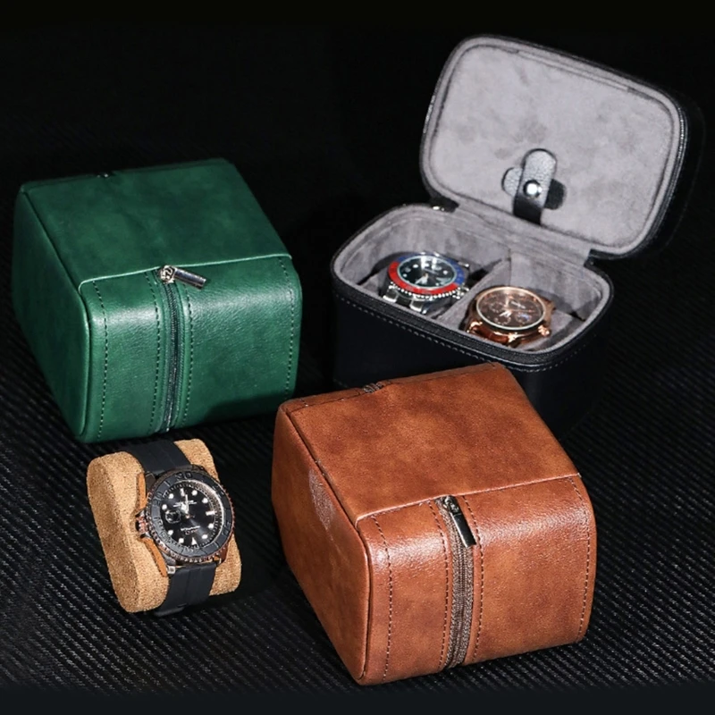 Watch Jewelry Organizer 2 Watch Travel Case Storage Organiser Portable Box Organizer Display Case for Women Men