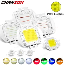 High Power Multi - Color LED Chip Square Light Matrix - Warm & Cool White, Red, Green, Blue Integrated COB Lamp - 1 Watt x 10 Pieces (Pure White 6000K)