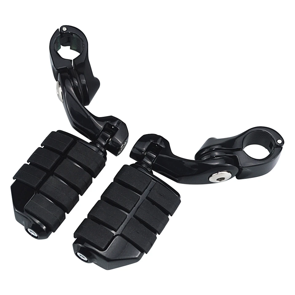 Barre De Protection Repose-pieds Pour Moto - Compatible Garde-moteur 32 Mm (1.25"), Réglable 360°, Noir