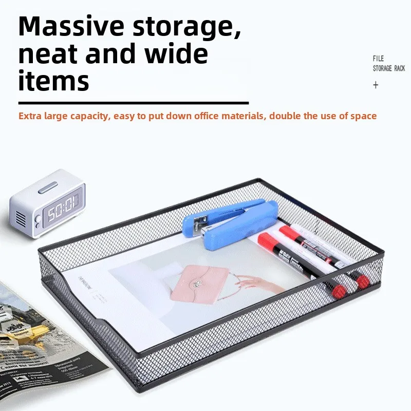 Office Desktop Storage Bins Metal Mesh 5 Compartments Drawer Bedroom Desk Stationery Supplies Organizer Boxs Fork Spoon Tray