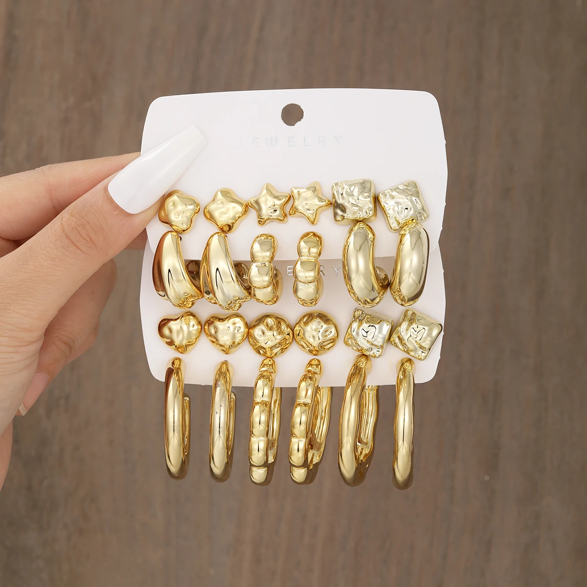 Vintage Classic Gold Plated C Shape Earring Set for Women Geometry Glossy Zircon Pearl Waterdrop Earring Fashion Jewelry Gifts