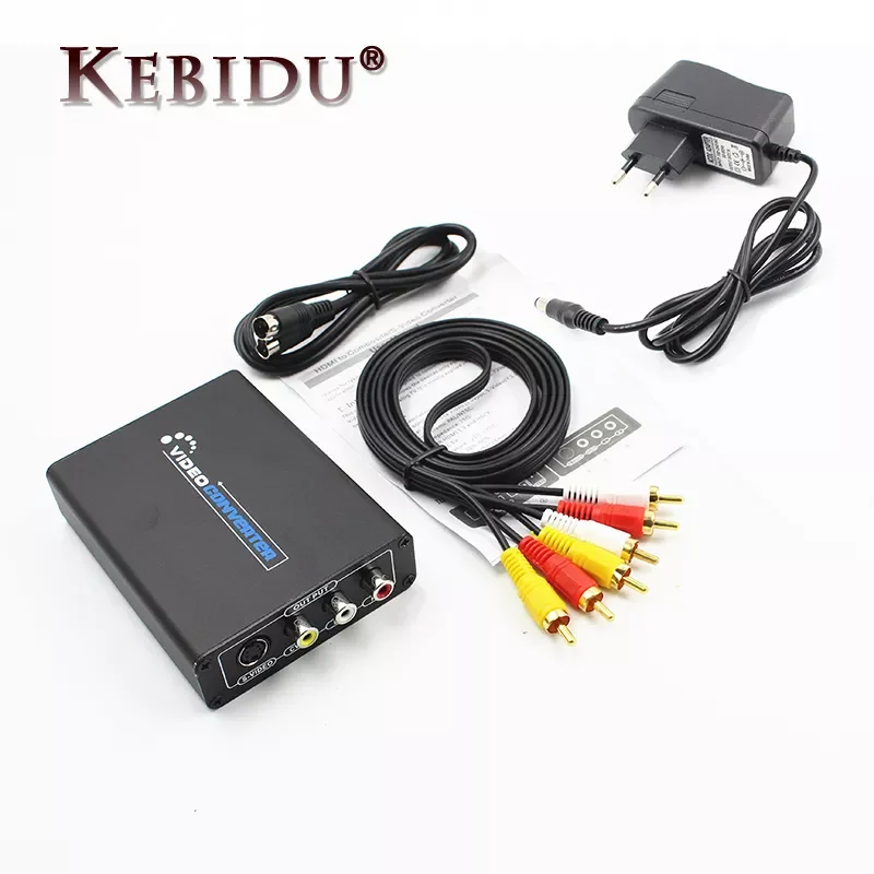 HDMI-совместим с AV S-видео CVBS видео преобразователь HD 3RCA PAL/NTSC Переключатель