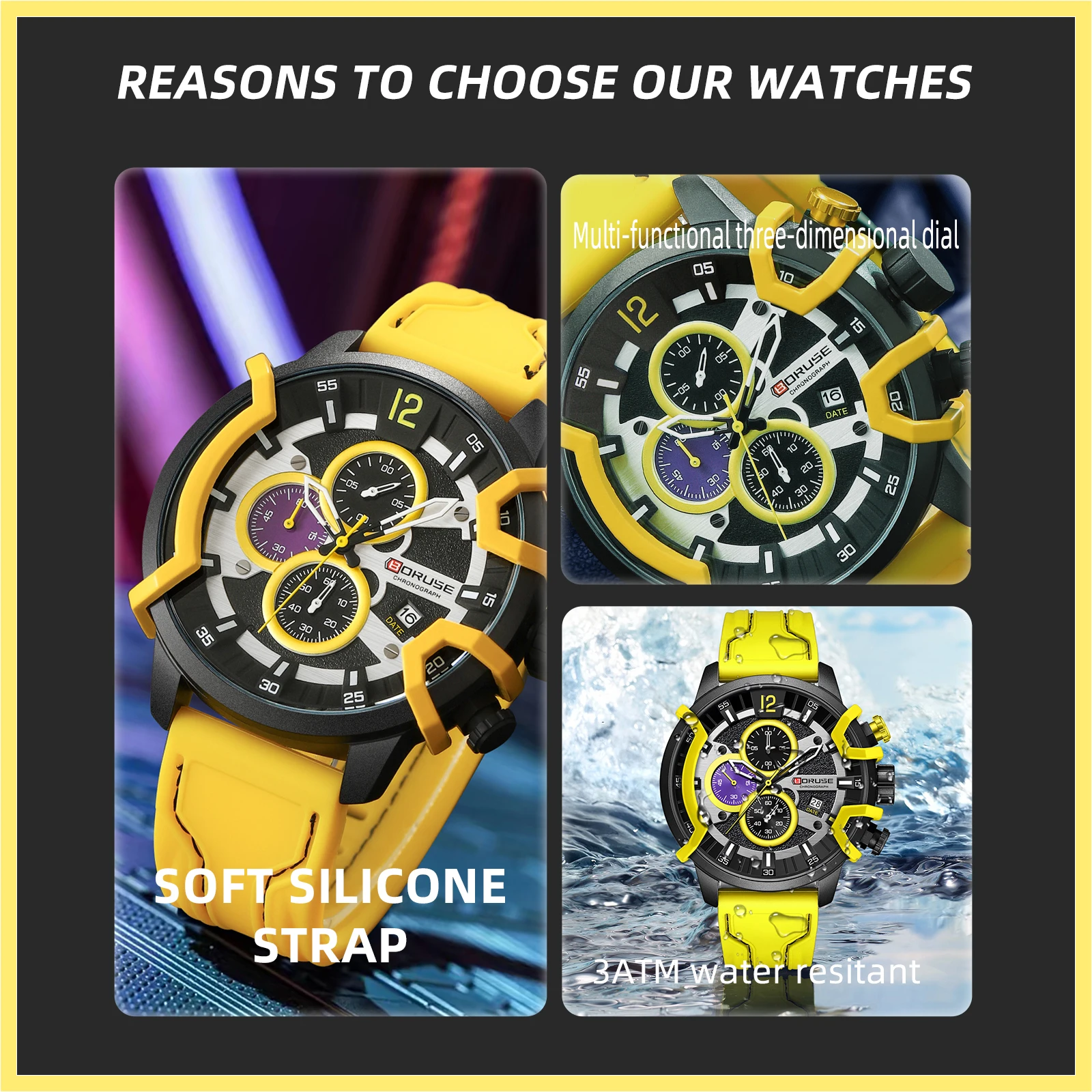 ラグビーフランス代表オフィシャル防水ウォッチ Waterproof Sports Men's Watch | Mens Watches Silicone Strap