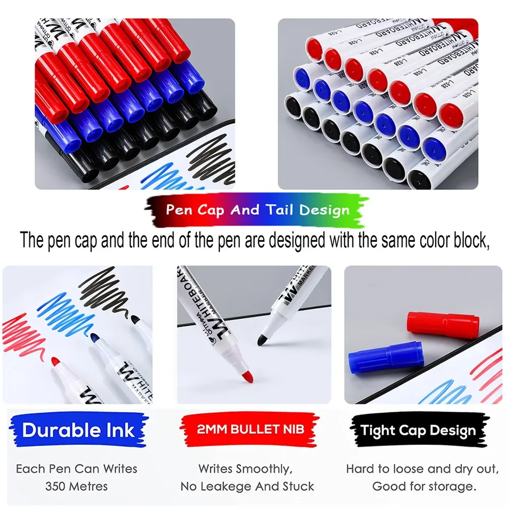 Erasable Whiteboard & Blackboard Markers 3