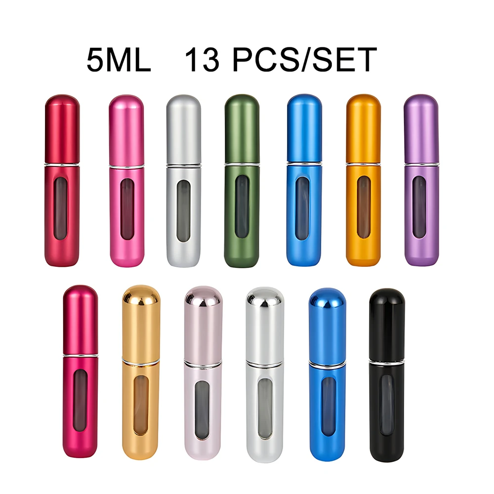 Portable Refillable Perfume Atomizer with Spray - Travel-Ready Cosmetic Container, Assorted Colors, Bulk Option Available