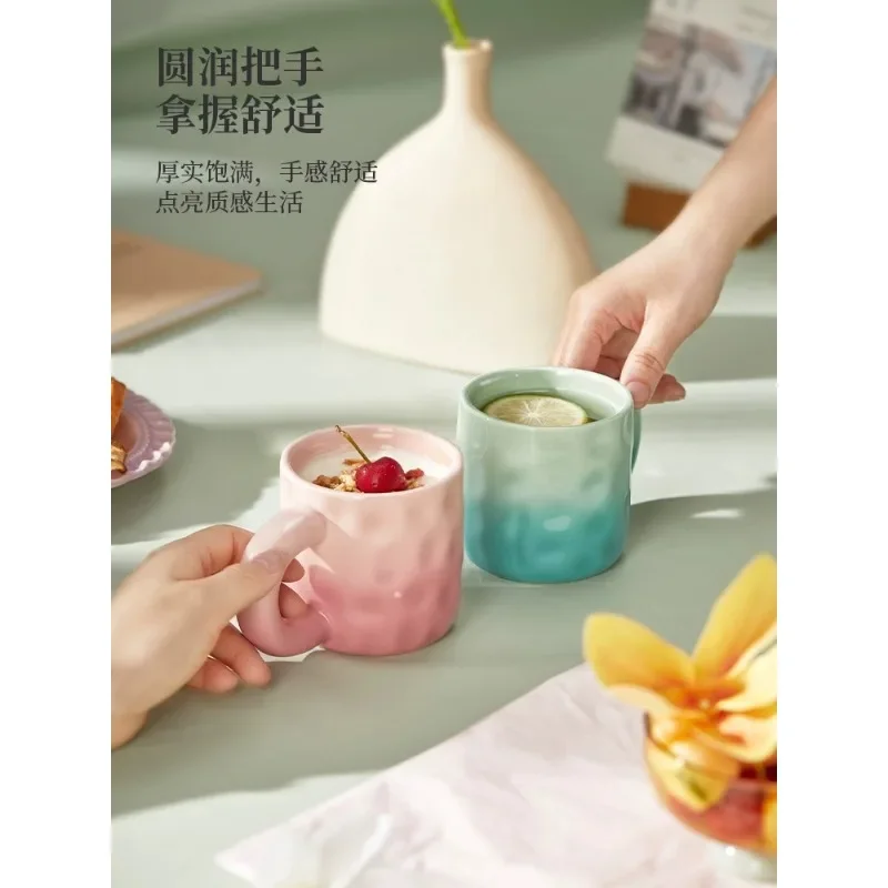 오리지널 프랑스 스타일 머그잔 세라믹 컵, 가정용 도마민 커플 물컵, 소녀 사무실 커피 컵, 찻잔