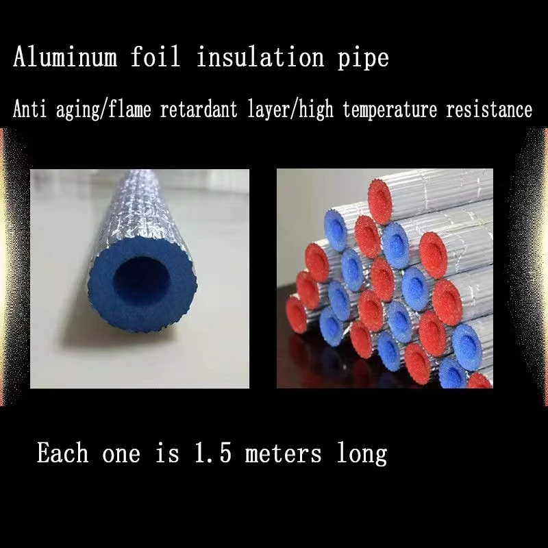 1.5M Water Separator for Floor Heating Fresh Air Pipe 4 Points 6 Points 1 Inch Red and Blue Embossed Insulation Cotton Pipe