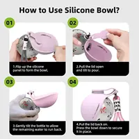 Portable Dog Water Bottle for Small Dogs Leak-Proof & Compact Dog Travel Water Bottle -Stainless Steel Bottle & Silicone Bowl 3