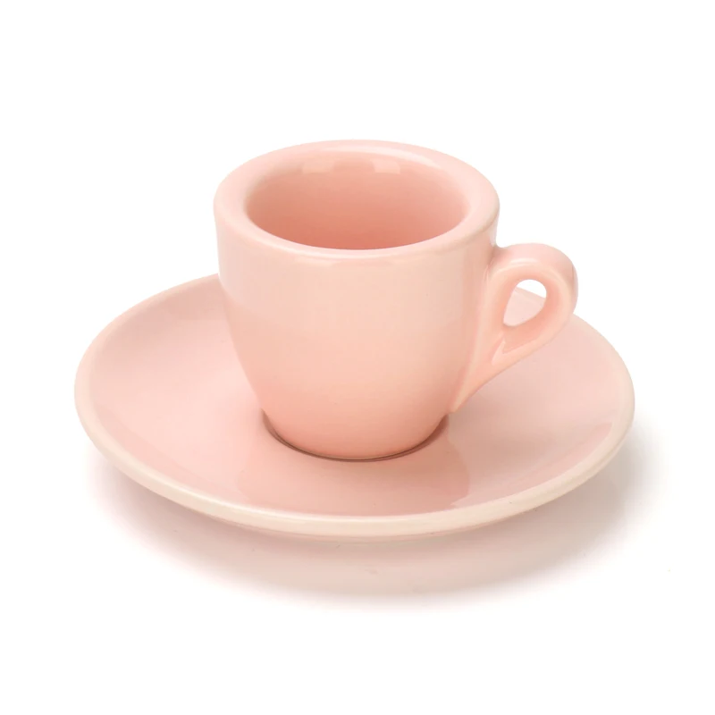 طقم أكواب اسبريسو سيراميك 50 مل مع صحن وملعقة - مثالي لتجربة مقهى فاخرة في المنزل