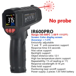 Advanced Digital Infrared Thermometer with Double Laser Precision and High - Temperature Capability (600Pro without probe)