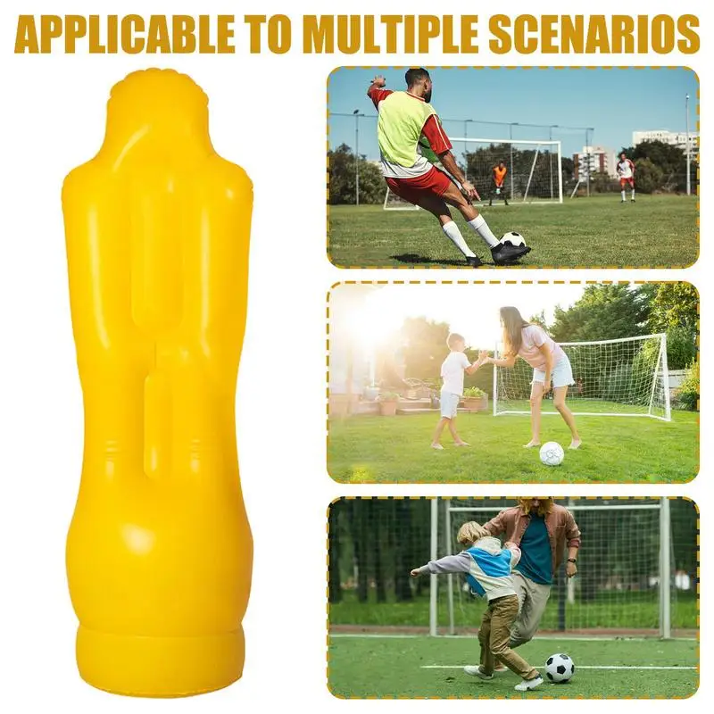 1.75m PVC Inflatable Soccer Dummies Portable Football Equipment Multifunctional Soccer Mannequin Training for Children Adult