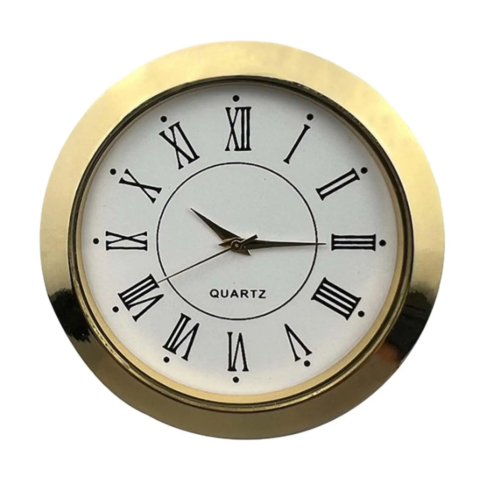 2-1/8 inch (55 mm) Insert Gold Clock Easy to Read Round Clock for DIY Clock Self Installation Living Room Table Clocks Office