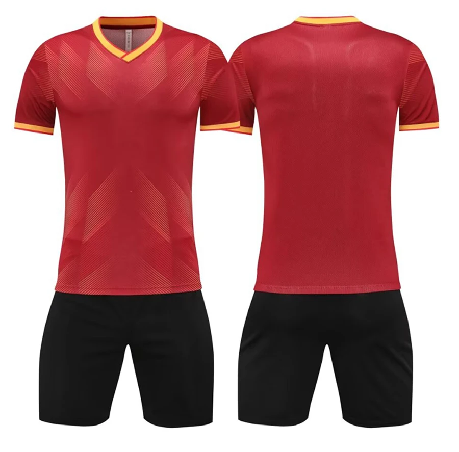 men short sleeve red soccer jersey set purple adult football uniform boy blue kids soccer shirt name DIY number