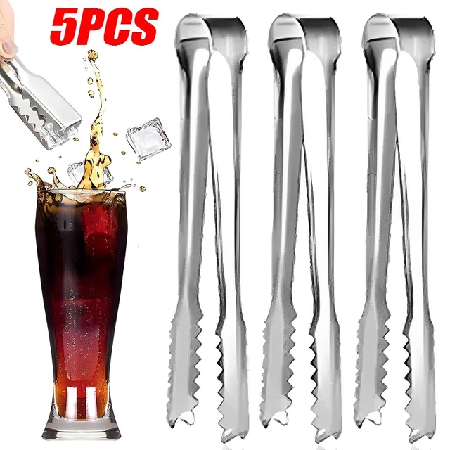 Stainless Steel Ice Cube Tongs, Ice Serving Tongs For Cocktails Whiskeys