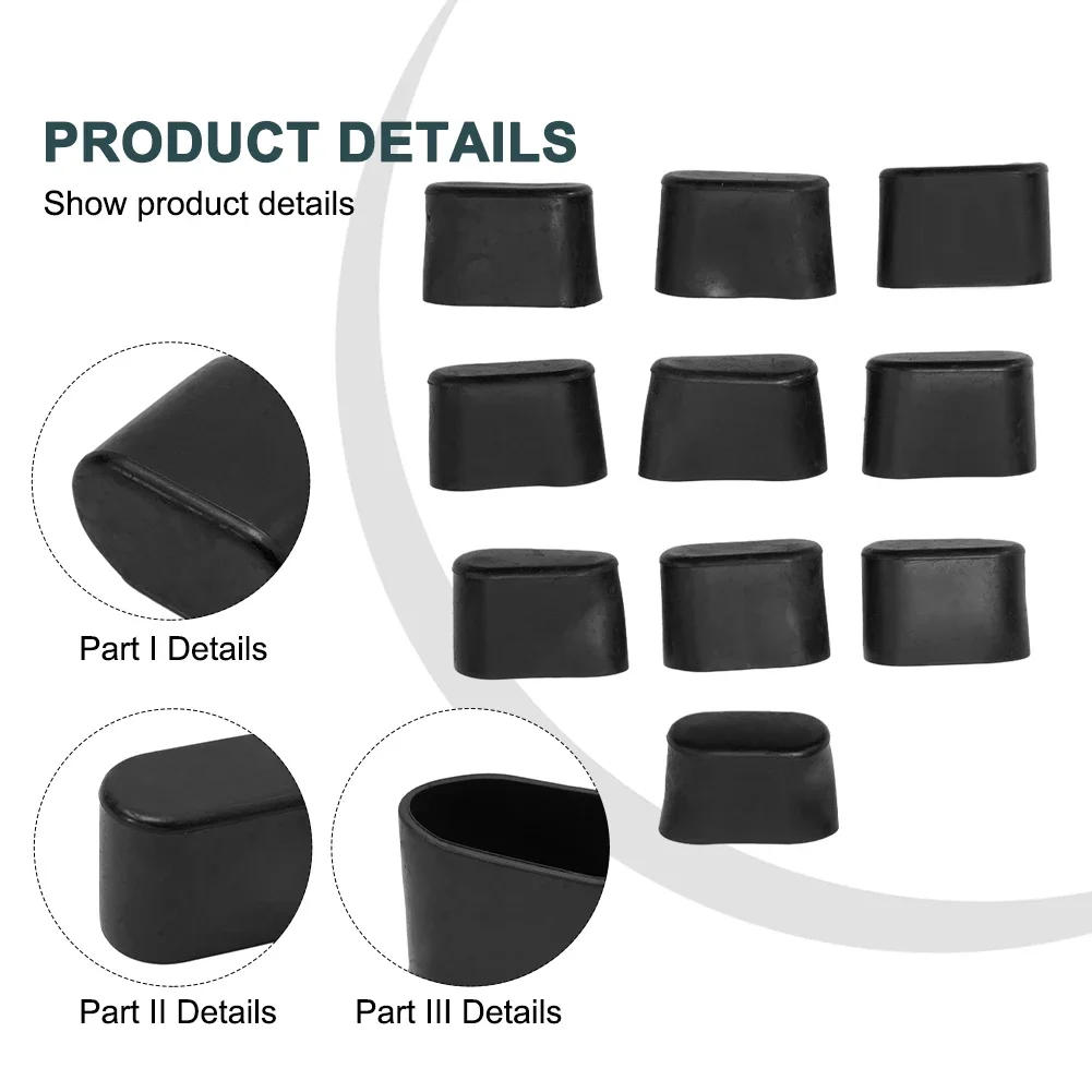 Oval Covers Chair Leg Cap 10Pcs Patio Rubber Floor Protectors For Outdoor Furniture Garden Office 2022 Durable