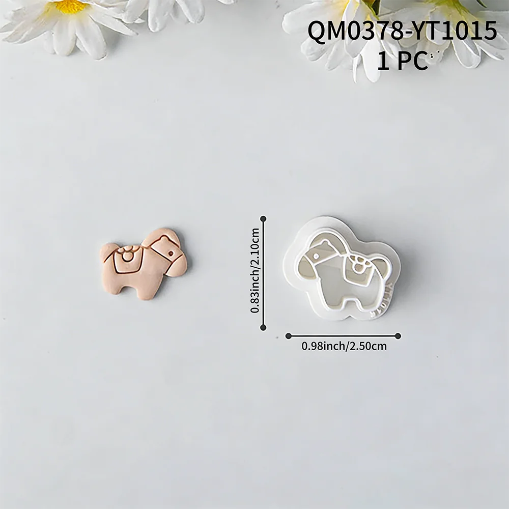 Mini Cartoon Pony Polymer Clay Ausstecher Chinesisches Neujahr Pferd-Thema Weiche Keramik Ohrring-Schneidformen DIY Schmuckherstellung Werkzeuge – Detail 10