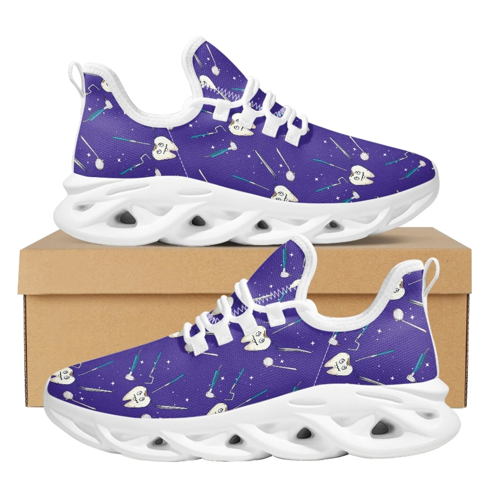 

Belidome Women Sneakers Dentist Shoes Cute Cartoon Tooth Dental Design Lightweight Running Shoes Lace Up Flats Footwear Zapatos