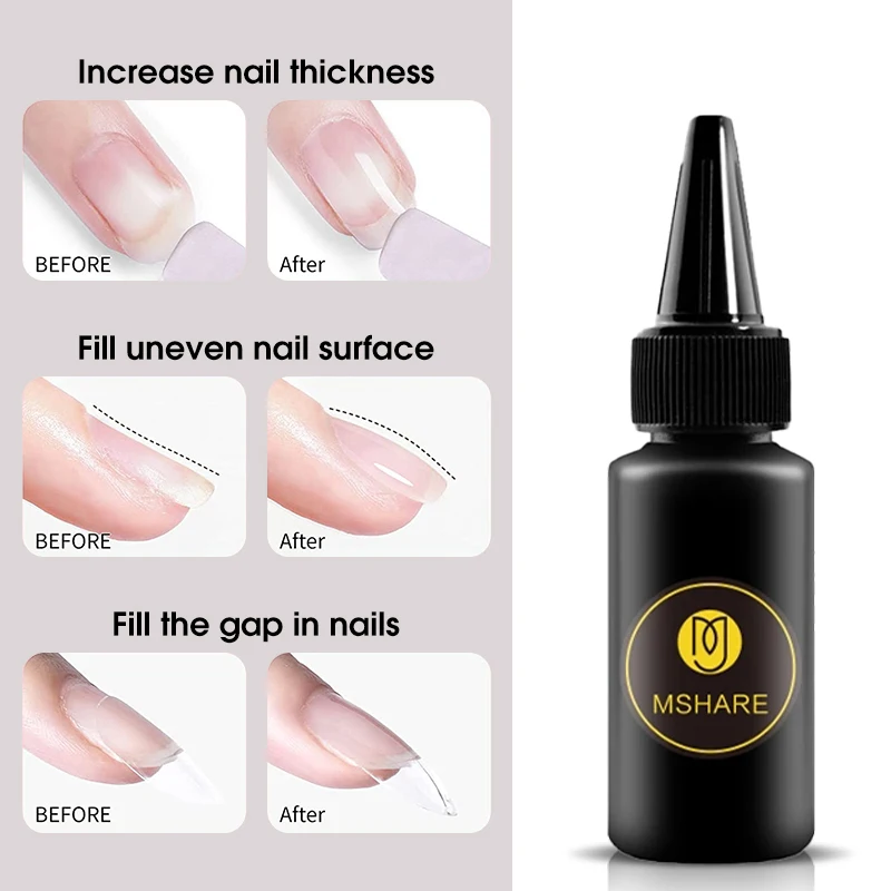 

MSHARE Reinforcement Gel Self Leveling Build Nail Apex & C-Curve Builder Strengthen Alignment Base Soak Off 30ml