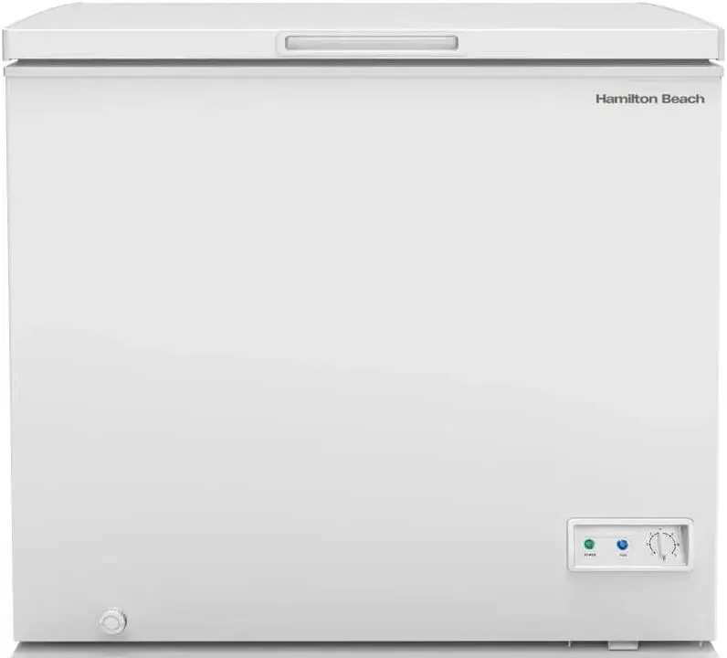 Beach HBFRF700-WHITE-COM, Chest Deep Freezer, 7 Cu. Ft. Capacity, Adjustable Thermostat-Removable Vinyl Coated Wire Bas