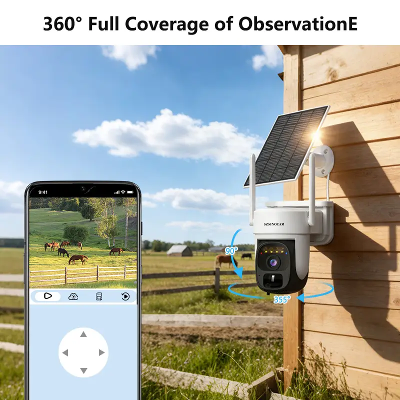 SZSINOCAM 3MP US 4G Solar Battery Powered Wireless Security Camera Color Night Vision PIR Motion Outdoor IP Camera - Image 6
