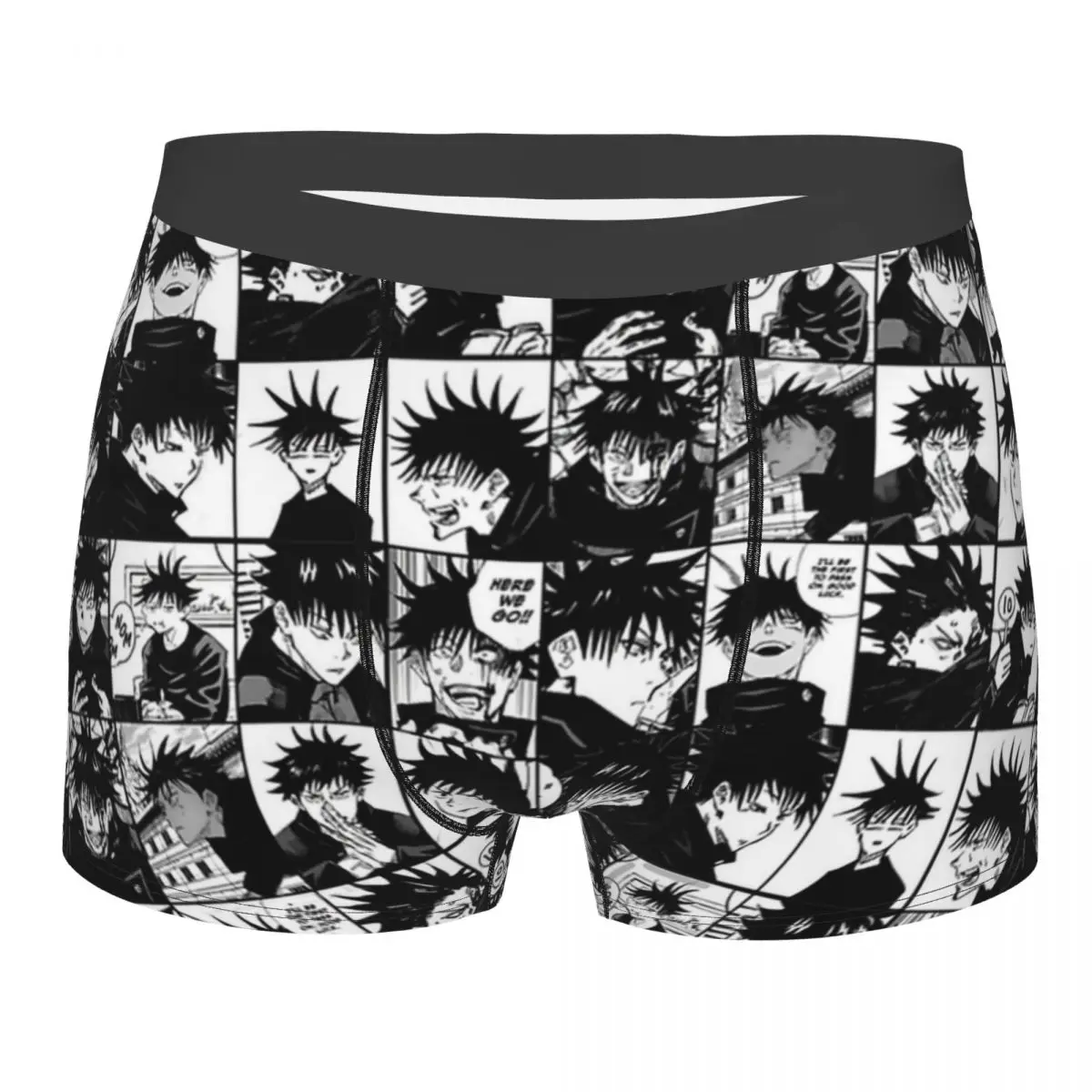 Jujutsu Kaisen,Fushiguro Megumi Manga Collage Underpants Breathbale Panties Male Underwear Print Shorts Boxer Briefs