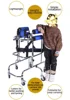 Adjustable Height Rolling Upright Walker with Seat and Brakes Walking Aid for Disabled Hemiplegia Stroke Patient 3