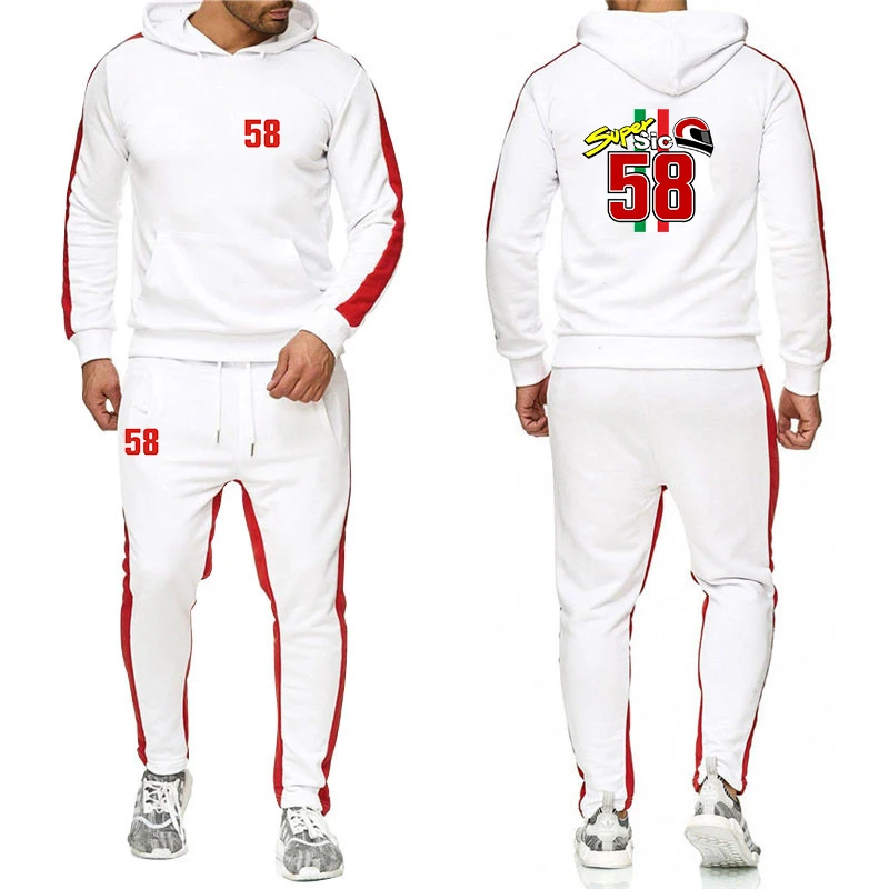 2023 men's new 58 super Sic Marco Simoncel spring and autumn hoodie sweatpants suit Harajuku jacket sports comfortable solid col