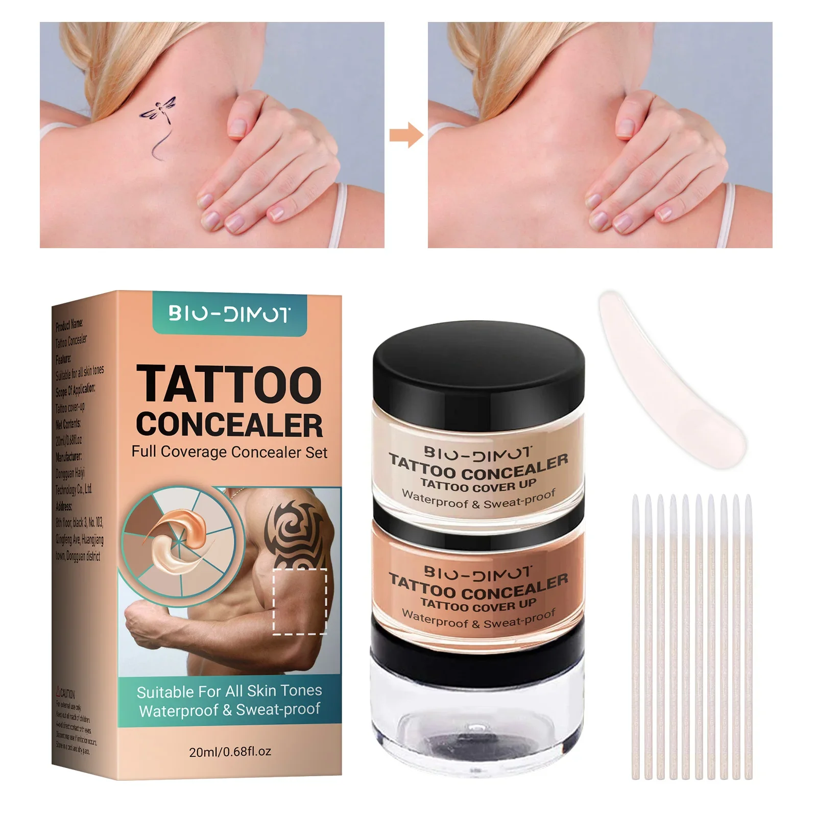 Waterproof Full Coverage Concealer Cream For Tattoos Scars Natural Finish Foundation For All Skin Tones & Types Foundation Cream_voghion.com