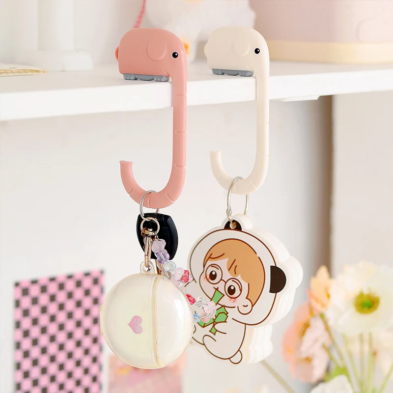 Stationery Organizer Cute Portable Hanging Desk Hook for Student Schoolbag, Punch-Free Desktop Organizer, Stationary, 1 Piece
