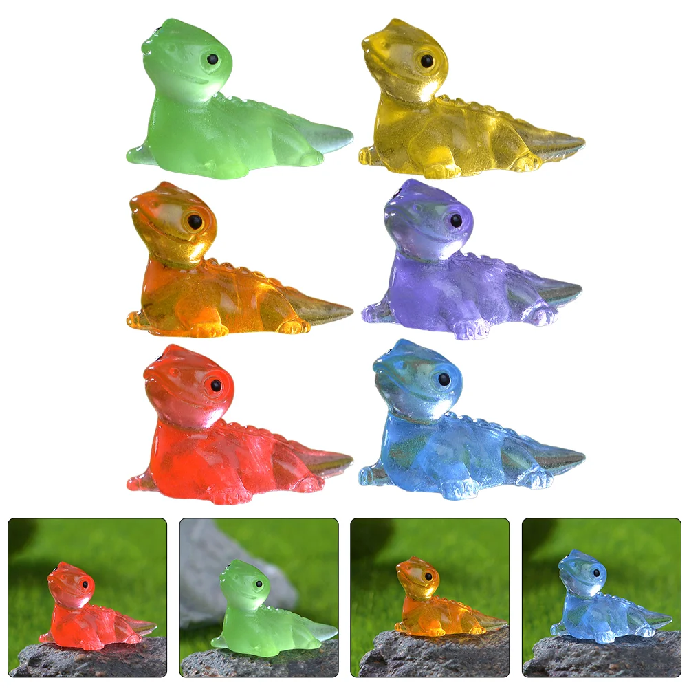 

30pcs Miniature Glowing Animal Figurine Adorable Resin Lizard Sculpture Small Glowing Lizard Decor