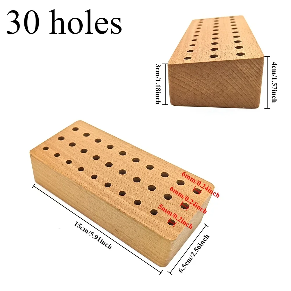 Wooden Craft Tools Organizer with 46 Slots for Watch Repair and Leatherwork