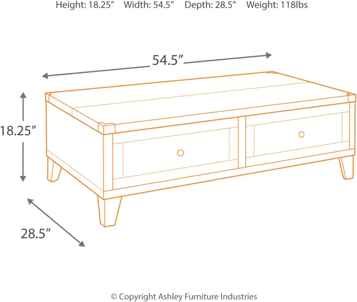Todoe Industrial Rectangular Lift Top Coffee Table with 2 Storage Drawers, Dark Gray with Weathered Pine Finish 3