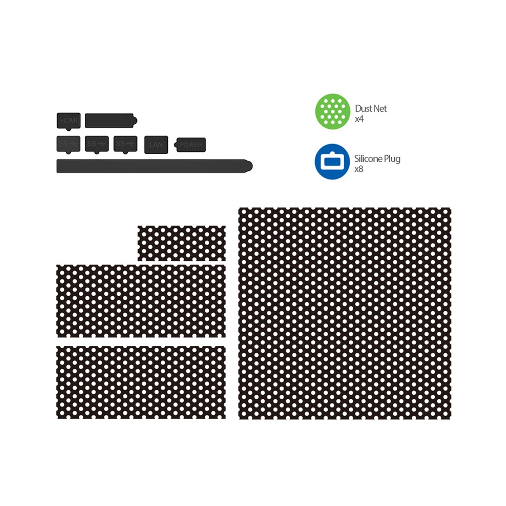 Silicone Dust Net with Dust Pulgs Dirty Prevent Mesh Anti-Dust Mesh Dustproof Case Cover for Xbox Series X Game Console